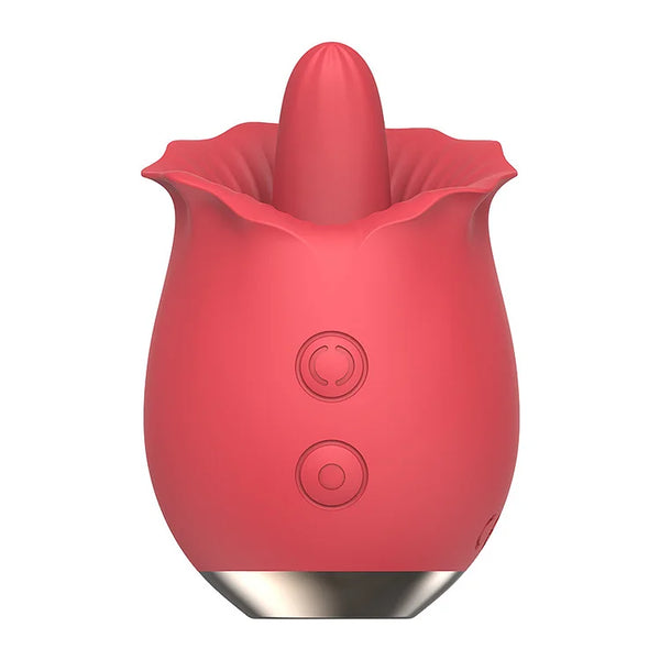 Powerful Rose Toy Vibrator With Tongue Licking Oral Nipple Clit Clitoris Stimulator