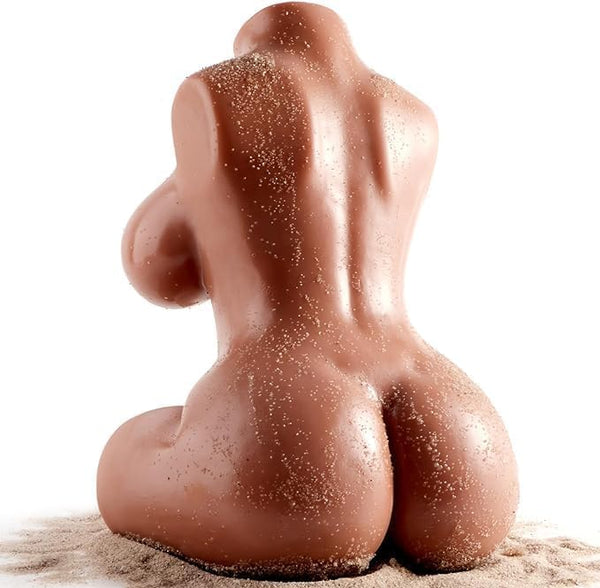 Sex Doll Torso Male Masturbator Realistic Men’s Sex Doll with Big Boobs, Chocolate 9.26LB Lifelike Adult Male Sex Toys for Vagina Anal Breast Play Silicone Female Torso Reusable Toys for Masturbation
