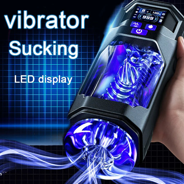 Lcd Display Sucking Vibrating Masturbation Cup