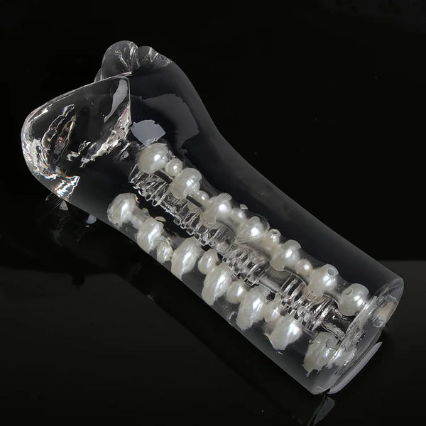 Transparent Oral Anal Sex Masturbation Cup With Beads