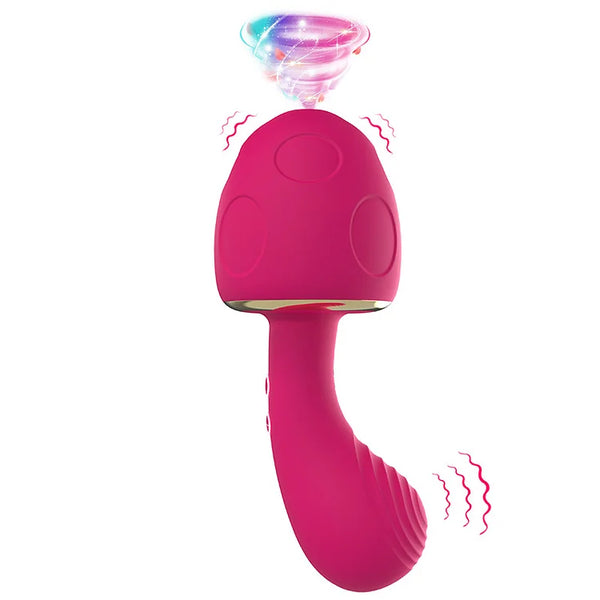 Mushroom Mute Sucking Vibrator Warm Massager Toy Female Masturbator