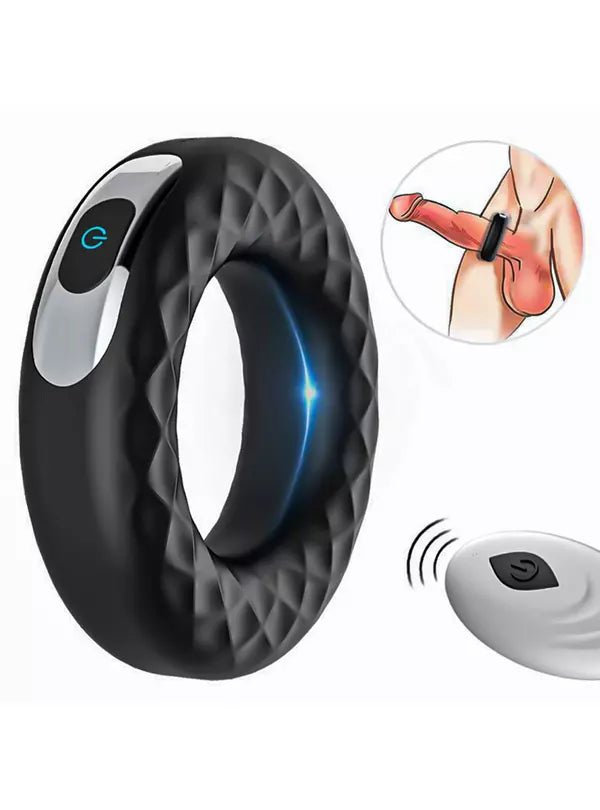 1.6 Inch Wireless Remote Control 10 Frequency Vibration Cock Ring Waterproof
