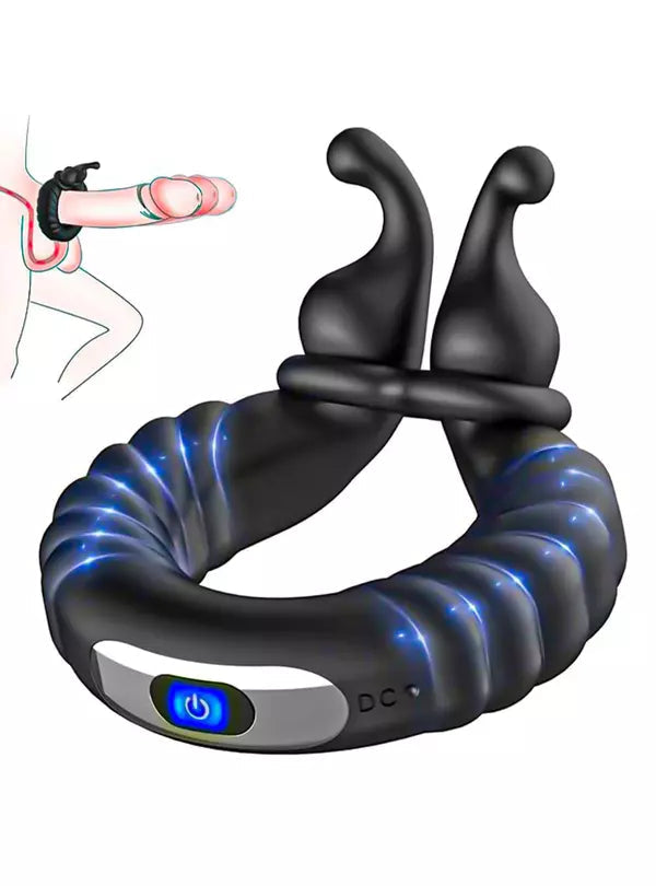 Adjustable 10 Frequency Vibration Cock Ring Waterproof Couple Sex Toy