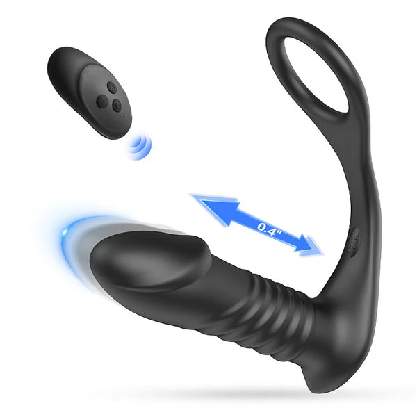 10 Vibrating Cock Ring Anal Vibrator with Remote Control